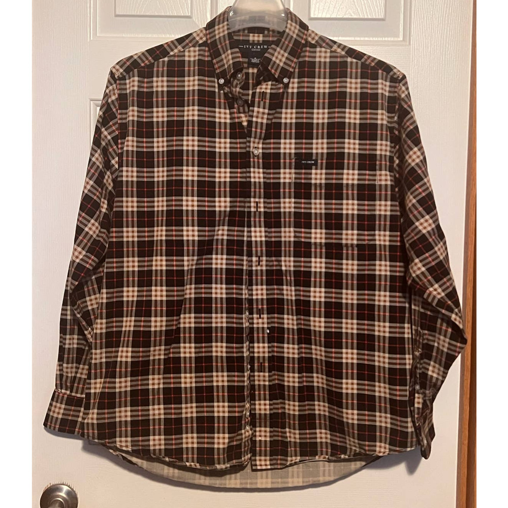 Ivy Crew Classics Wrinkle-Resistant Men's Button Front Size M 27" Long x 23" PTP